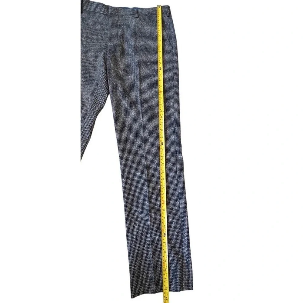 NEW Murano Alex Slim Fit Dress Pants Mens 36x32 Blue White Pattern Stretch Waist
